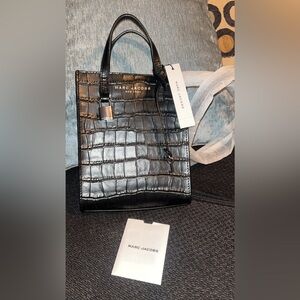 Marc Jacobs black Croc leather Micro tote bag